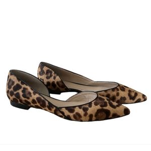 New Marc Fisher Sunny Leopard D'Orsay Calf Hair Flats sz 7.5